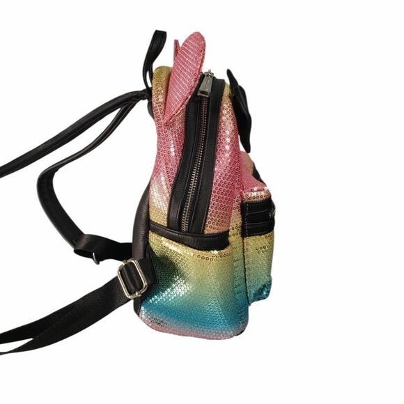 Disney Parks Loungefly Minnie Mouse Rainbow Ombre Sequined Mini Backpack